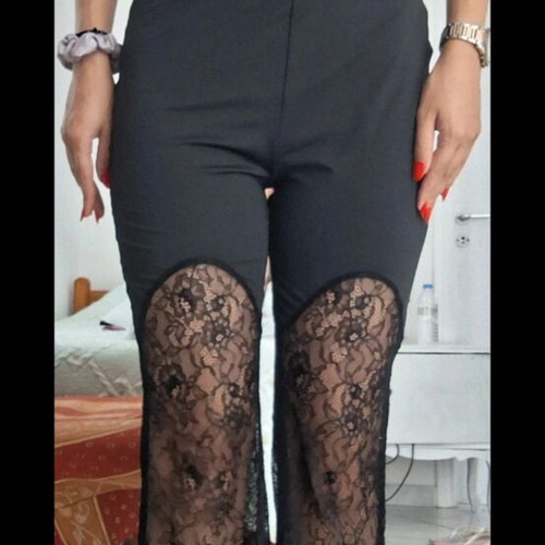 Shein black pants with lace new, size M