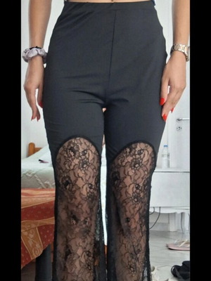 Shein black pants with lace new, size M