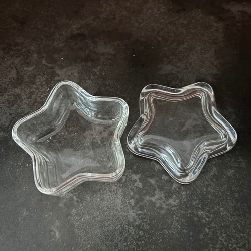 KostaBoda covered star-shaped candlestick set of two pieces
