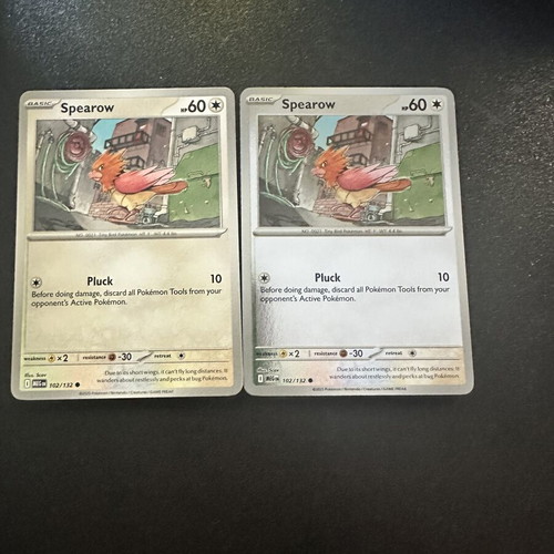 Spearow 102/132 Mega Evolution Pokemon cards, normal and reverse