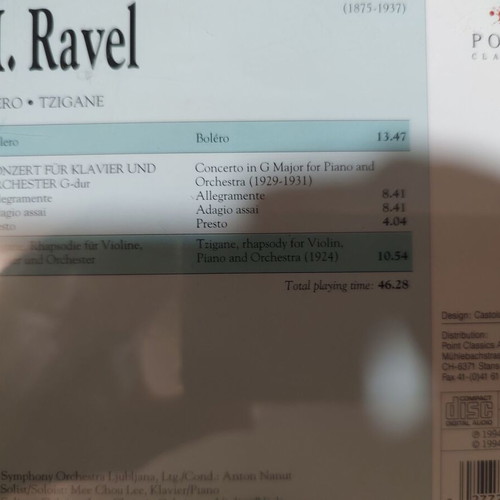 Ravel Bolero Tzigane CD used, classical music