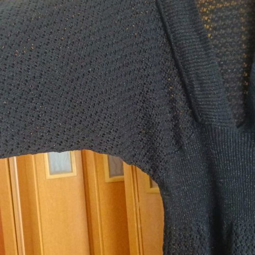 Knitted blouse dress used, size M, black with silver thread