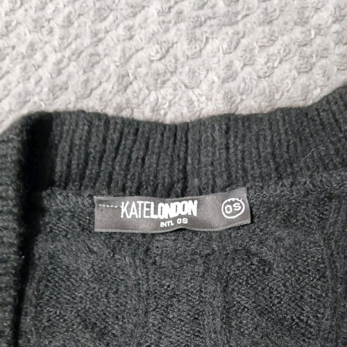 Kate London cardigan like new, black with cable knit and rhinestones