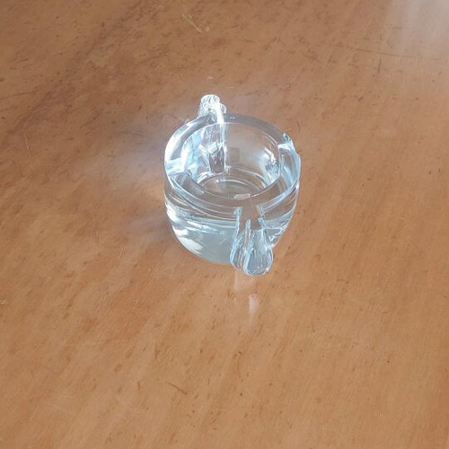 Crystal ashtray Krosno Poland used, height 6 cm