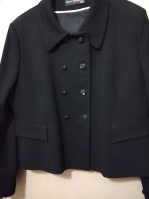 Short jacket with buttons like new, black, with skirt included