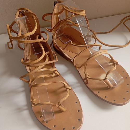 Zara leather women's sandals size 39, beige