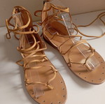 Zara leather women's sandals size 39, beige