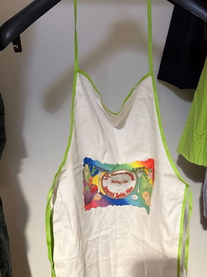 Children's cooking clothes set used, apron and chef hat