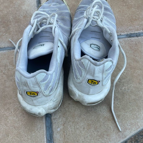 Nike TN used white sport shoes size 47 in poor condition