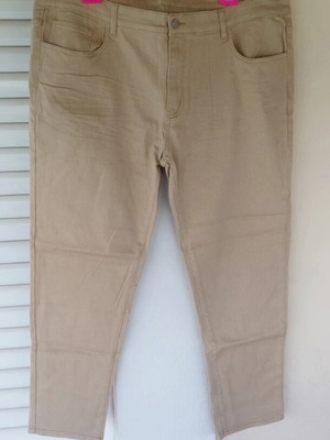 Beige men's jean casual pants plus size new Shein