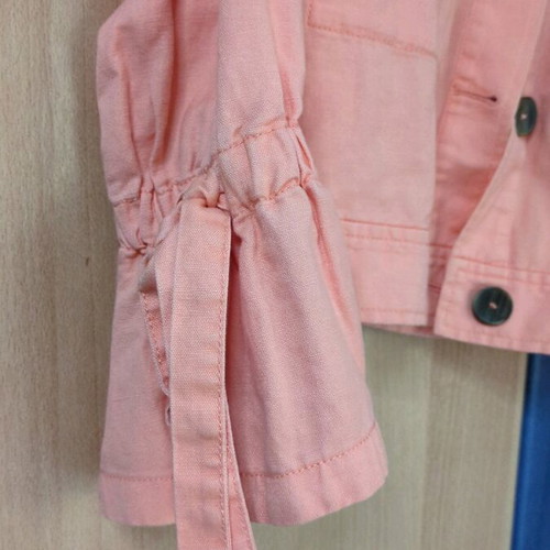 Benetton orange jacket like new, cotton with 3/4 sleeves