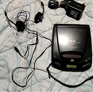Vintage Akai Portable Compact Disc Player Personal Model PD-X52 φορητό cd player με ακουστικά