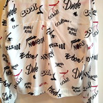 Stradivarius shirt with graffiti print, black and white