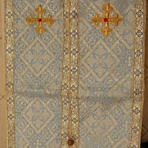 Priestly epitrachelion like new, blue with gold, height 1.53 m