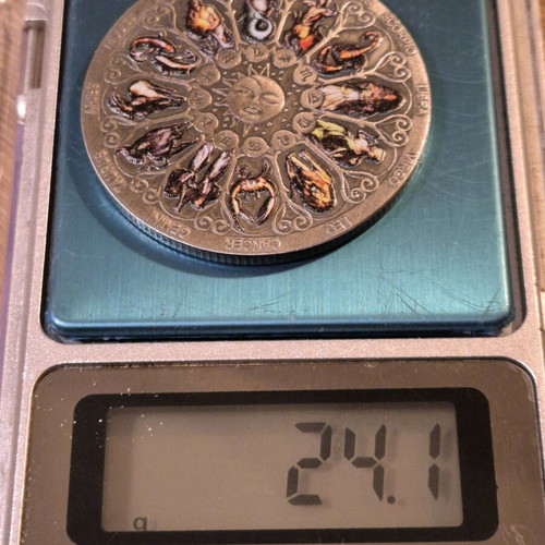 Bronze medal colorized, new, dedicated to the zodiac cycle