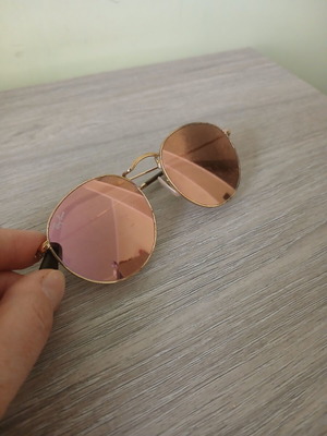 Ray-Ban sunglasses used, pink and gold with scratches