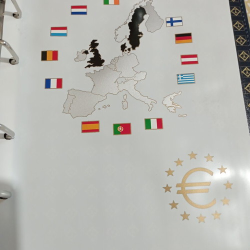 Complete Euro 2002 coin album with 12 countries, Brilliant Uncirculated