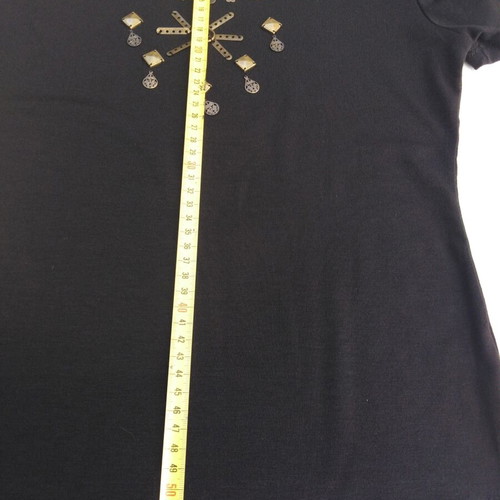Vintage t-shirt with sequins and beads, black, new
