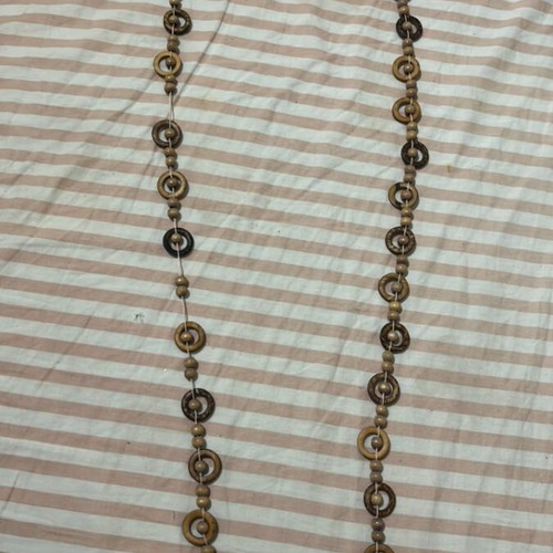 Necklace with wooden beads new, beige and brown