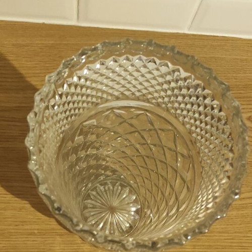 Glass embossed vases used, set of 2 pieces