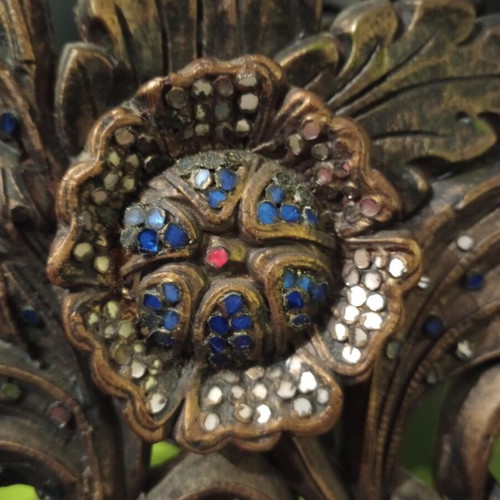 Carved wooden mirror from Thailand like new