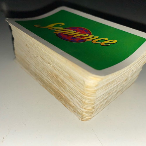 Sequence board game used with missing pieces