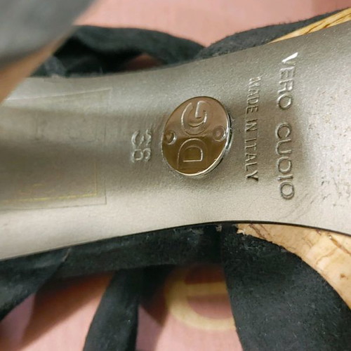 Dolce & Gabbana sandals used, black suede, size 38, cork sole