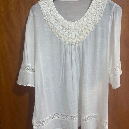White airy blouse used, size L