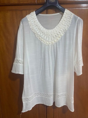 White airy blouse used, size L