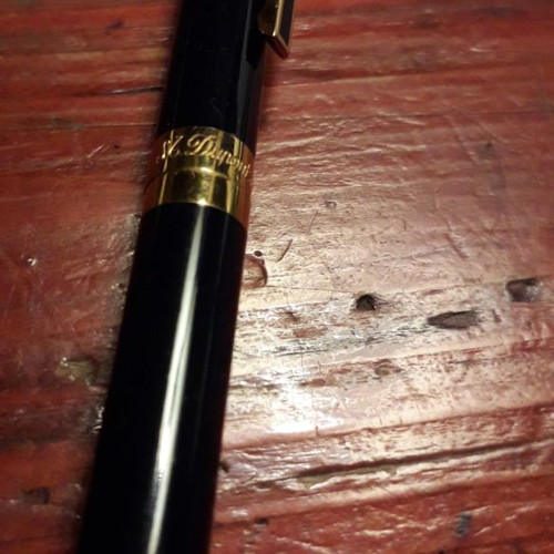 S.T DUPONT 18k GOLD NAVY BLUE VINTAGE LAQUE deCHINE