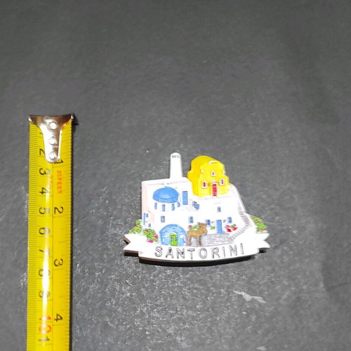 Embossed souvenir magnet from Santorini new