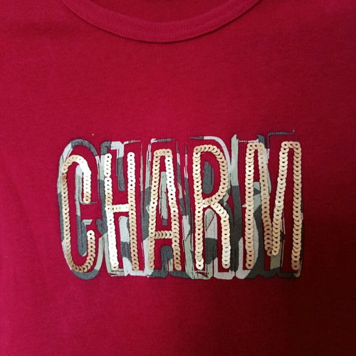 Muzuri blouse size S like new, red with gold sequins