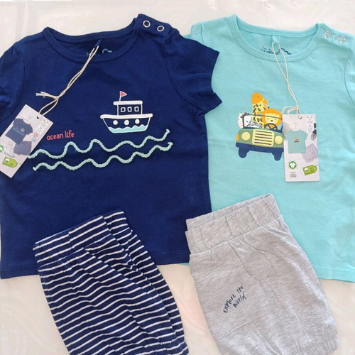 Petit Bateau Baby Clothing Set New 2 Pieces 9–12 Months Organic Cotton