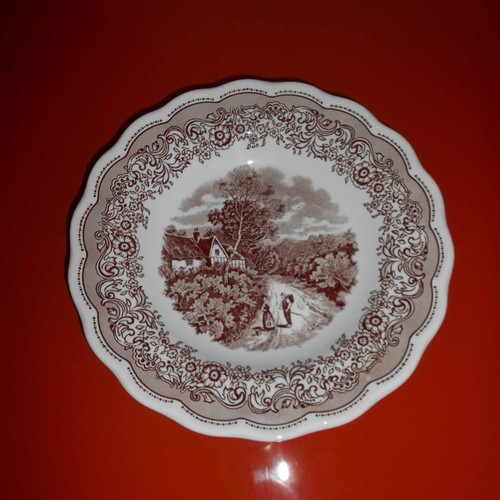 Vintage plate used ''Swiss Landscape'' 24 cm, made in Italy 1945