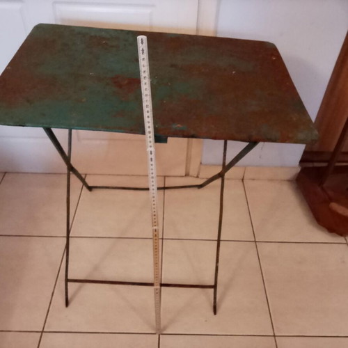 Antique Folding Table French 1920-50 Used, Solid Wrought Iron