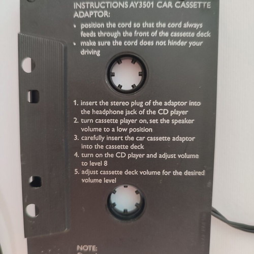 Philips AY3501 IV Car Cassette Adaptor used, vintage