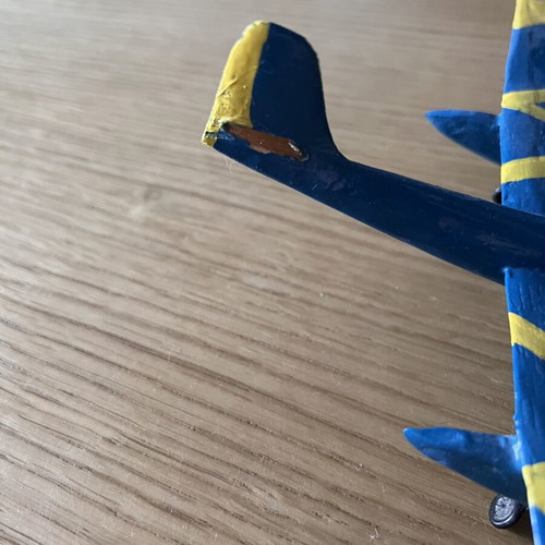 Wooden handmade airplanes used, hand-painted, collectible