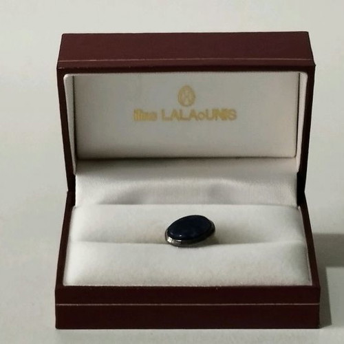 Ilias Lalaounis oval cufflink silver 925 with semi-precious stone Lapis