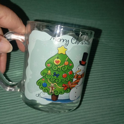 Christmas glass mug like new