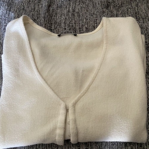Zara white cardigan used, size M