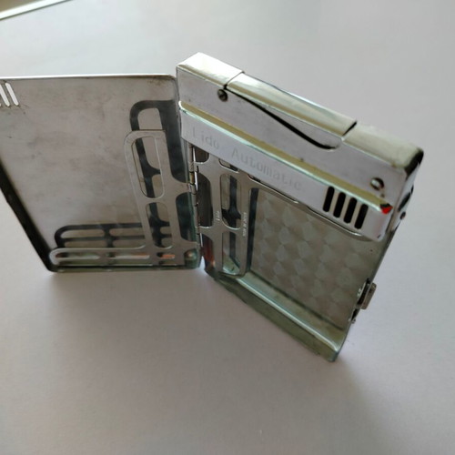 LIDO cigarette case and lighter used, made in Japan