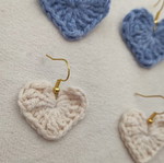 Crocheted heart earrings new