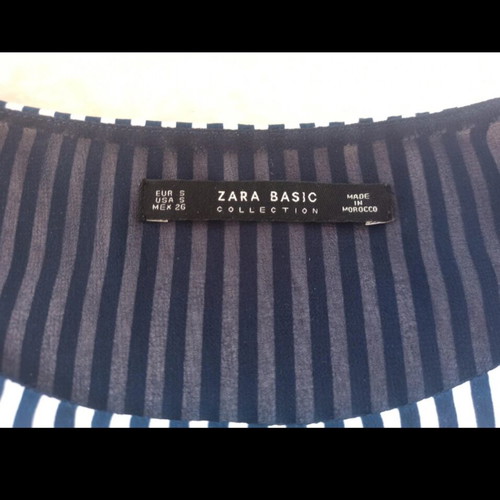 Zara lace striped blouse size S like new, blue and white