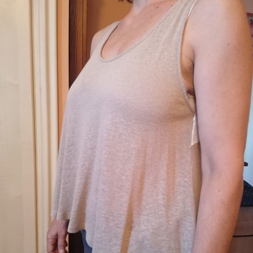 Moutaki top one size like new, white and beige with lace