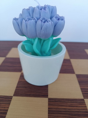 Handmade aromatic candle with porcelain container