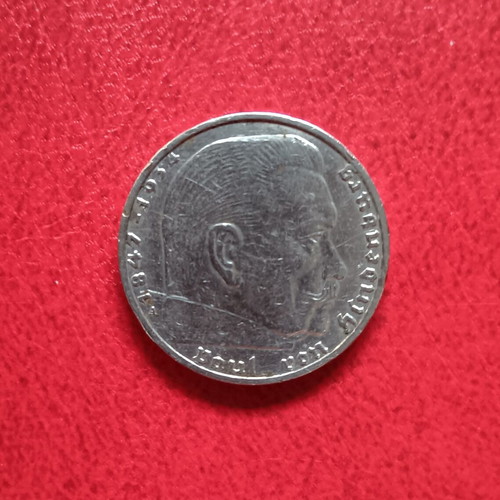 Silver 2 Mark Coin Germany 1939 used, Third Reich