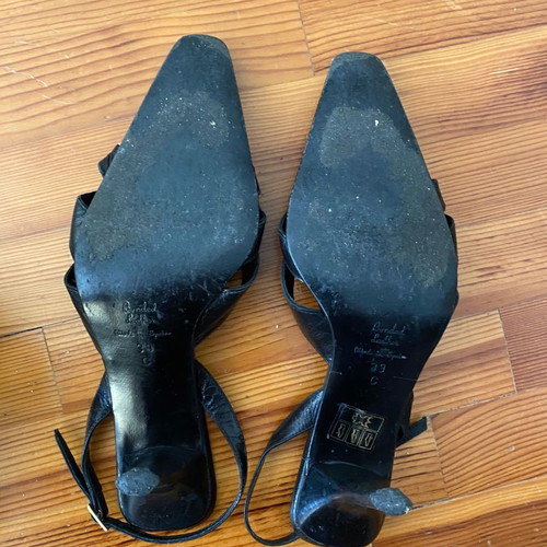 Pedro Miralles leather slingbacks used, size 39, black