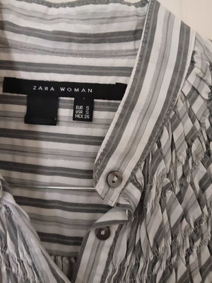 Zara Woman striped shirt, small, white and grey