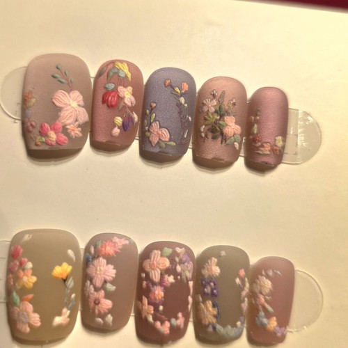 Press on nails handmade double layered acrylic velvet effect