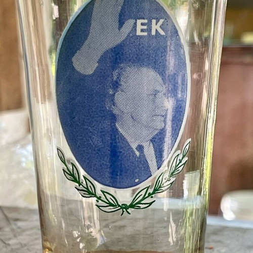 Promotional glass George Papandreou Union Centre like new, vintage 1960s